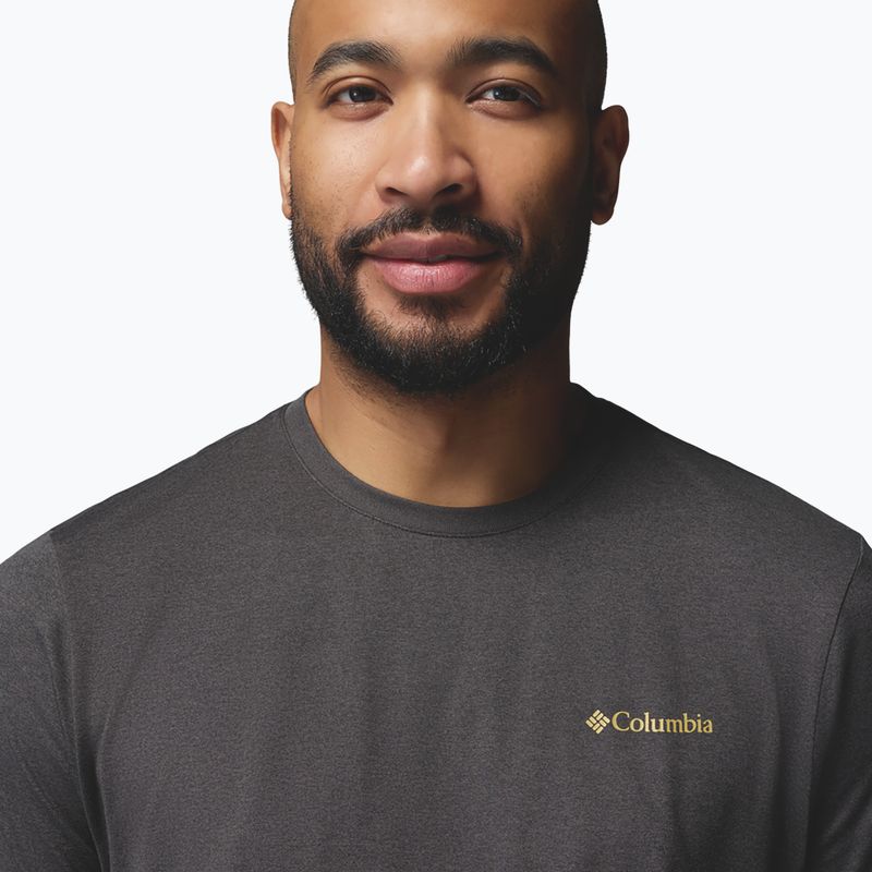 Мъжка тениска Columbia Parsons Point SS Back Graphic Tee black heather blocky banner button 5
