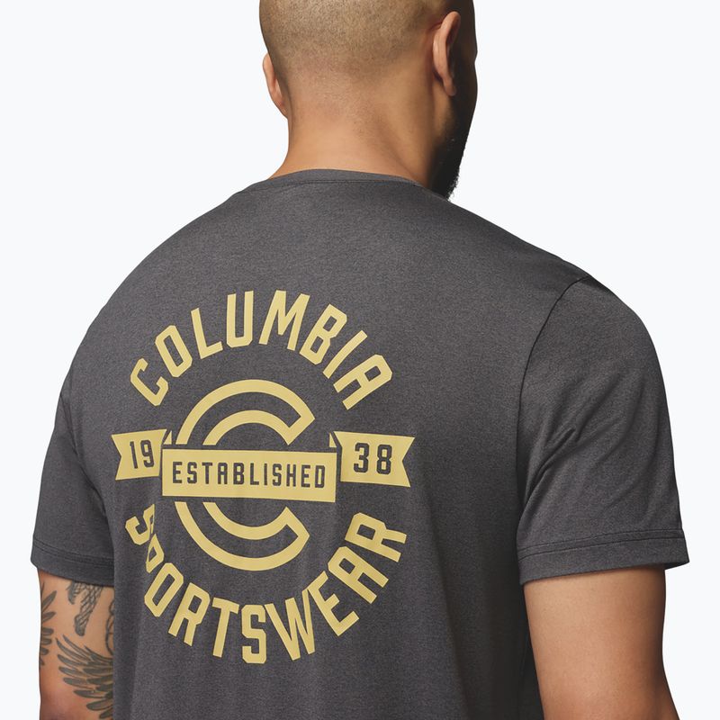 Мъжка тениска Columbia Parsons Point SS Back Graphic Tee black heather blocky banner button 6