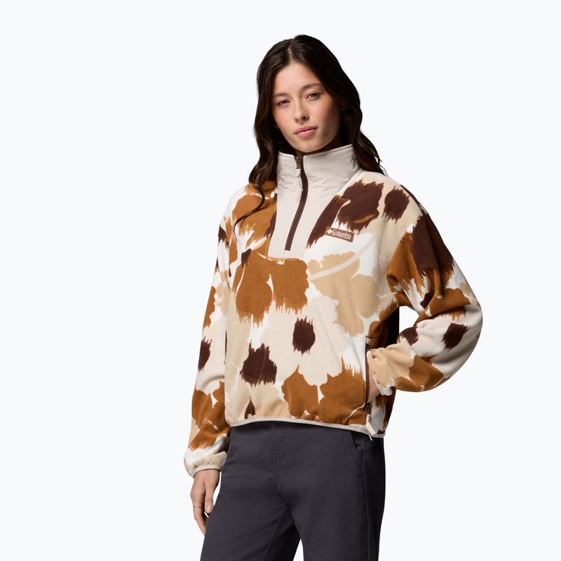 Дамски поларен суитшърт Columbia Sequoia Grove II Printed Half Zip camel brown ikatbloom 4