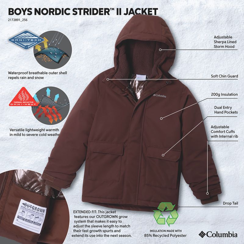 Детско ватирано яке Columbia Nordic Strider III tobacco 4