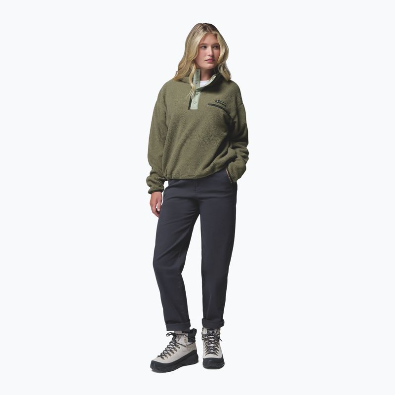 Дамски поларен суитшърт Columbia Helvetia II Cropped Half Snap Fleece stone green/safari 2