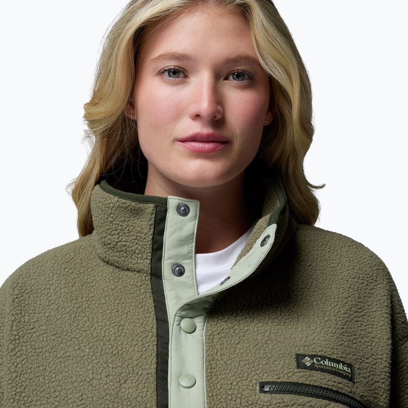 Дамски поларен суитшърт Columbia Helvetia II Cropped Half Snap Fleece stone green/safari 5