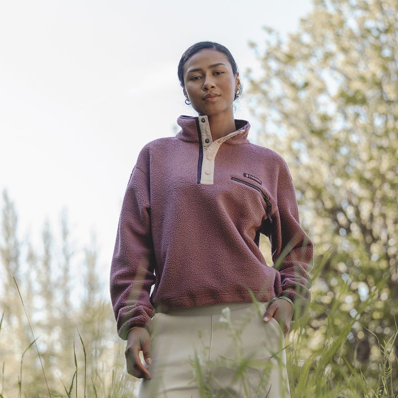 Дамски поларен суитшърт Columbia Helvetia II Cropped Half Snap Fleece antique mauve/mineral pink 7