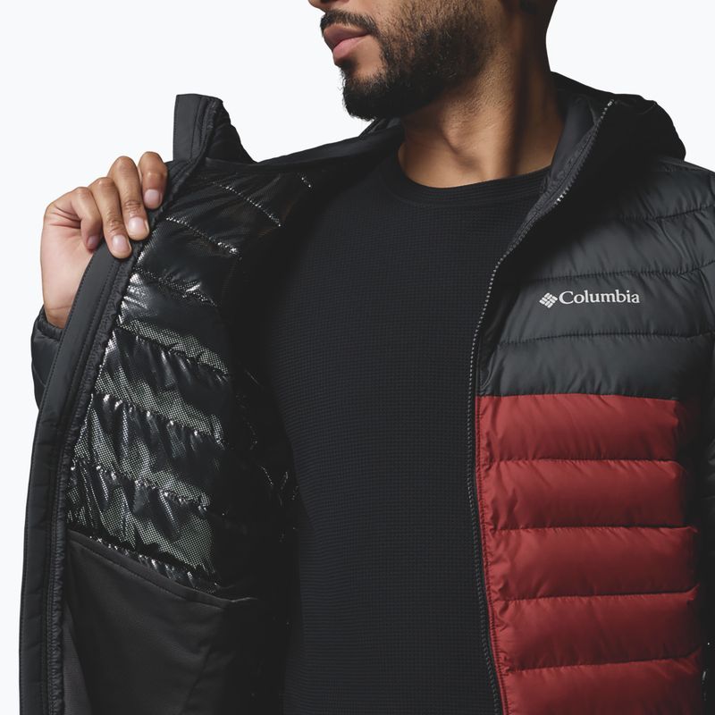 Мъжко яке Columbia Powder Lite II Hooded red oxide/shark 7