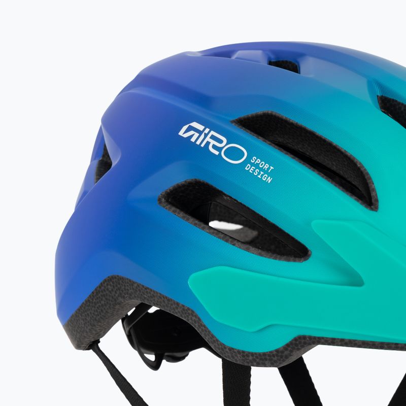 Детска велосипедна каска Giro Fixture II matte aqua green/blue jewel fade 7
