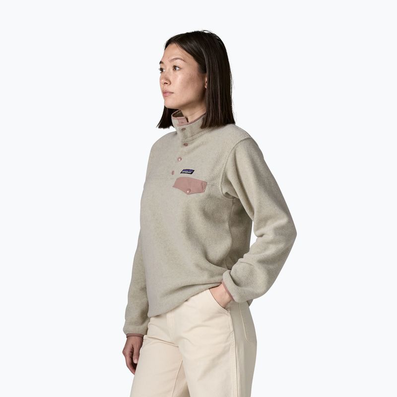 Дамски поларен суитшърт Patagonia Lightweight Synchilla Snap-T Pullover oatmeal heather w/moonrise taupe 3