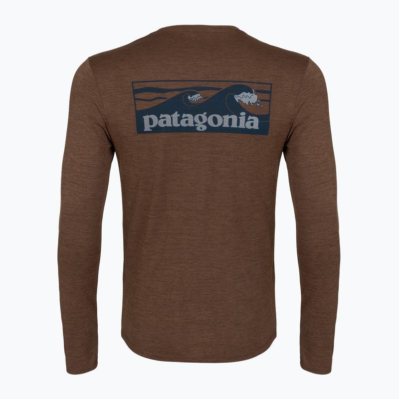 Мъжка блуза с дълъг ръкав  Patagonia Cap Cool Daily Boardshort Logo LS berm brown - light berm brown x-dye 2