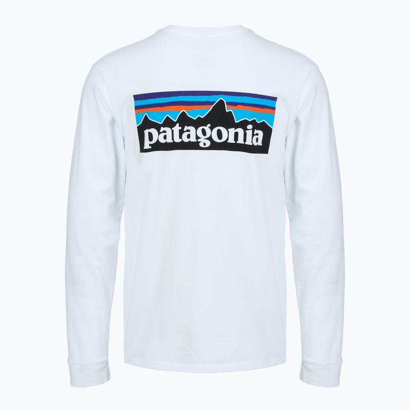 Мъжка блуза с дълъг ръкав  Patagonia P-6 Logo Responsibili fiber white 2
