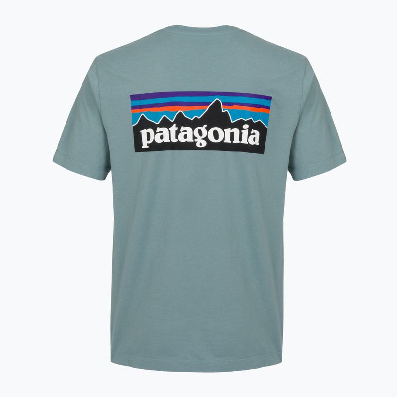 Мъжка тениска Patagonia P-6 Logo blue sage 2