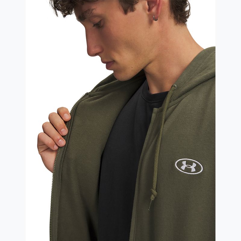 Мъжки суитшърт Under Armour Rival Fleece Full Zip marine od green/white 3