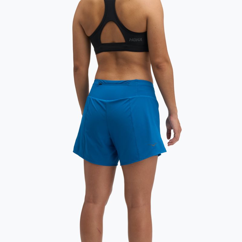 Дамски шорти за бягане HOKA Glide Short 5" 2in1 night glow blue 3