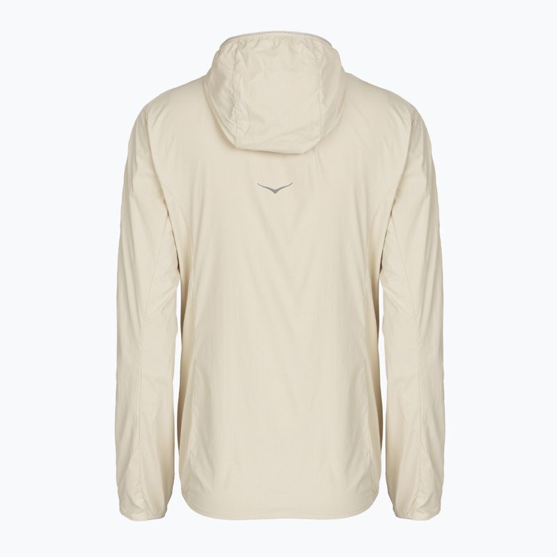 Дамско яке за бягане HOKA Skyflow Wind Jacket oat milk 2