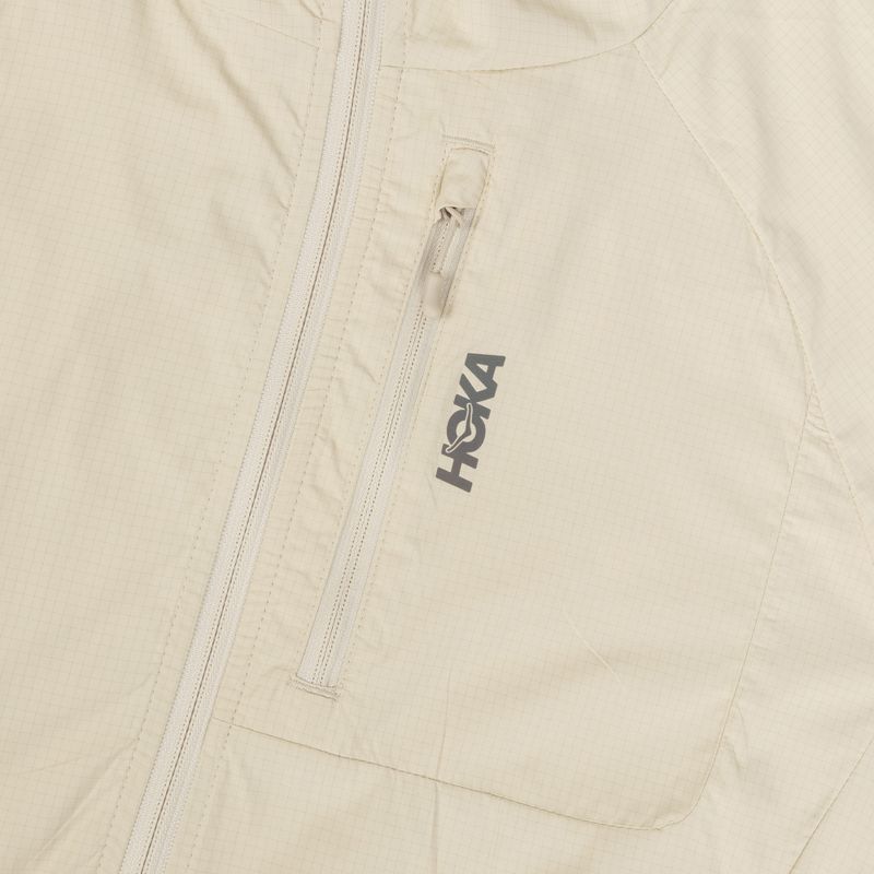 Дамско яке за бягане HOKA Skyflow Wind Jacket oat milk 3