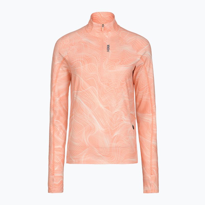 Дамски суитшърт за бягане HOKA Skyform Half Zip CLF PRT sunstone print