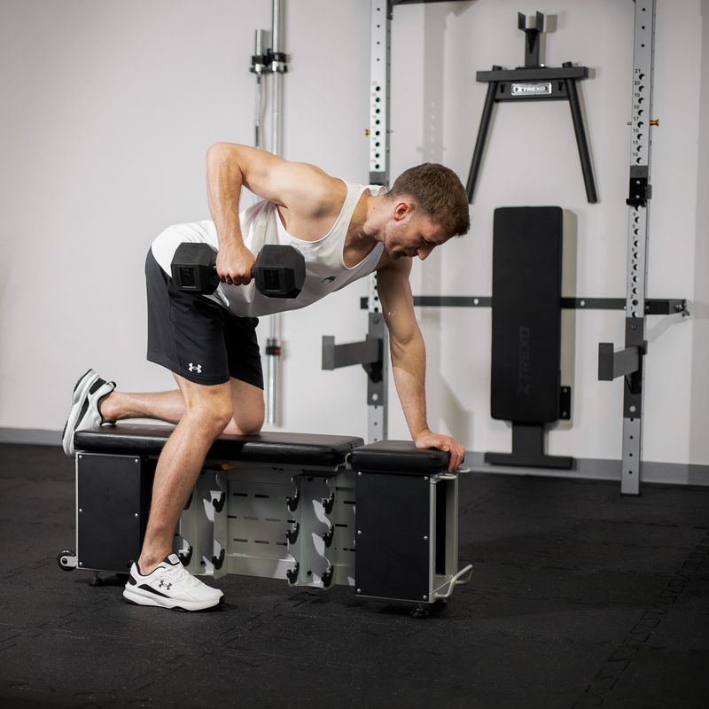 XTREXO Съхранение Регулируема пейка за обучение черна 6