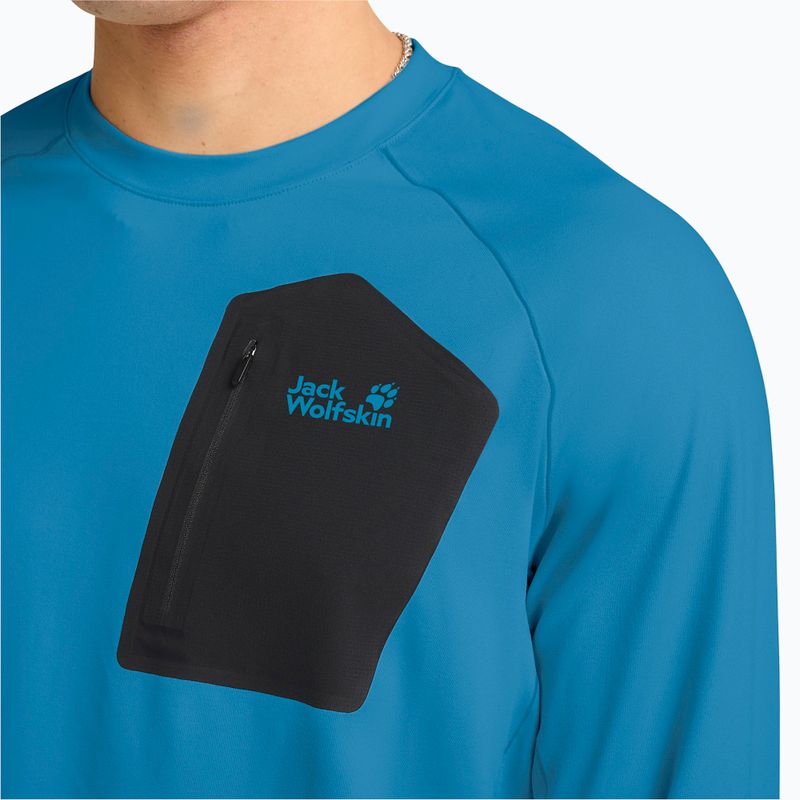 Мъжка блуза с дълъг ръкав Jack Wolfskin Prelight Trail Crew aurora blue 4