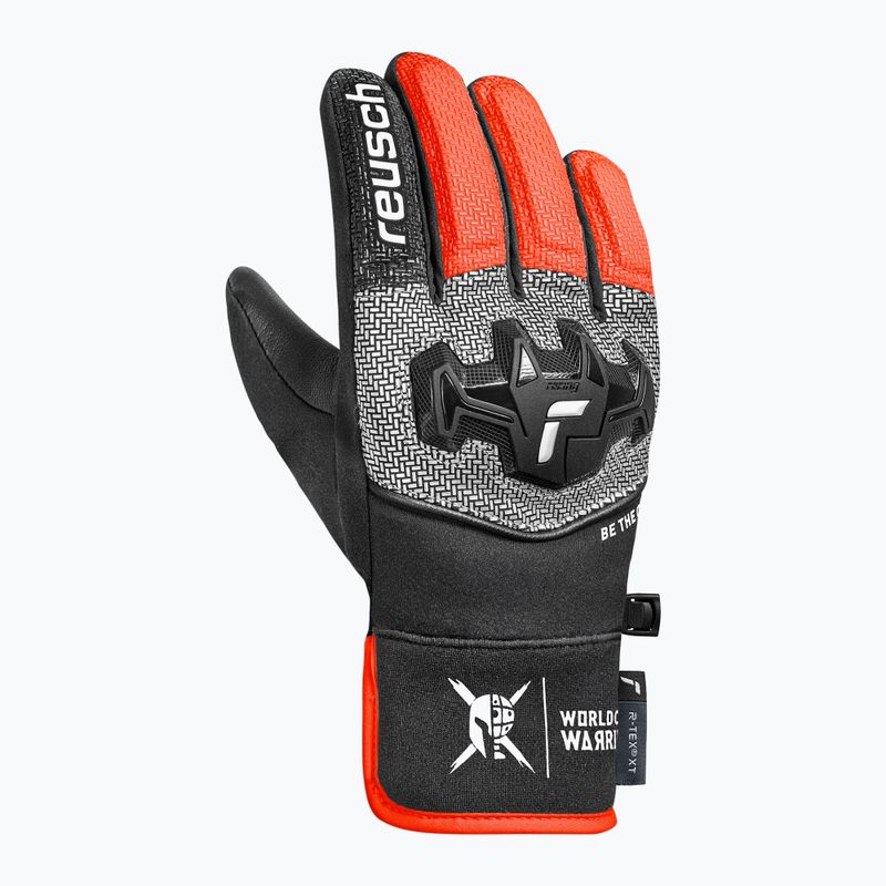 Детски скиорски ръкавици Reusch Worldcup Warrior R-Tex XT Junior black/silver/fluo red 3