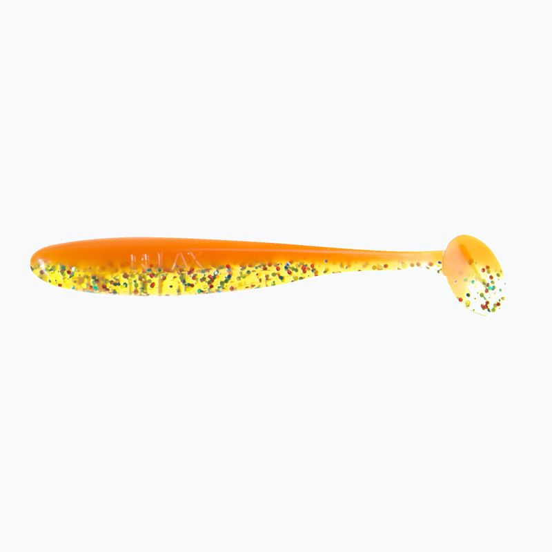 Relax Bass 3 Ламинирана мека стръв 4 бр. Chartreuse-Multi Glitter / Orange BAS3