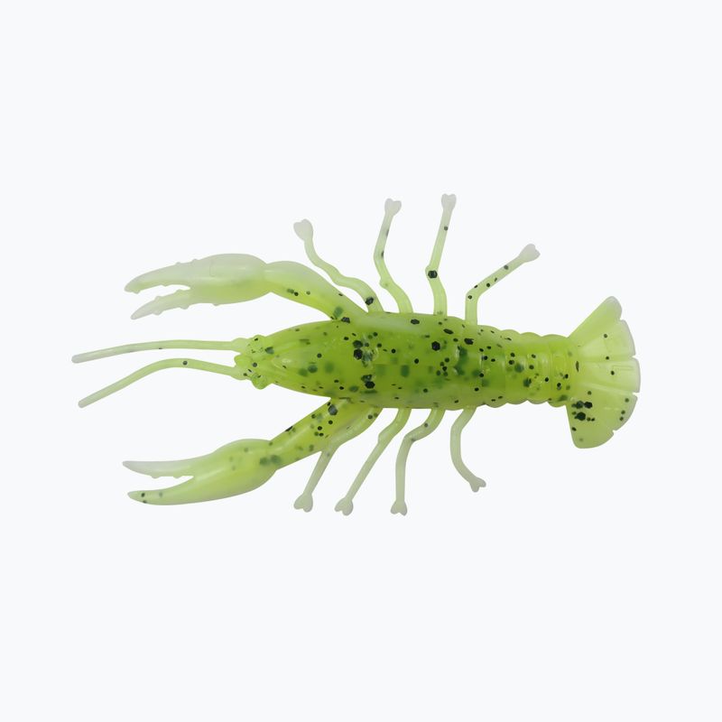 Relax Crawfish 2 Ламинирана мека стръв 4 бр. Chartreuse-Black Jumbo Glitter / White CRF2