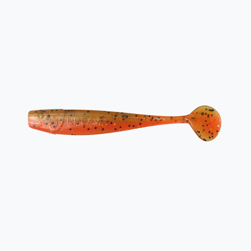 Przynęta gumowa Relax Kingshad 3 Laminated 4 szt. Маслиново-черен блясък / Оранжево-сребърен блясък KS3