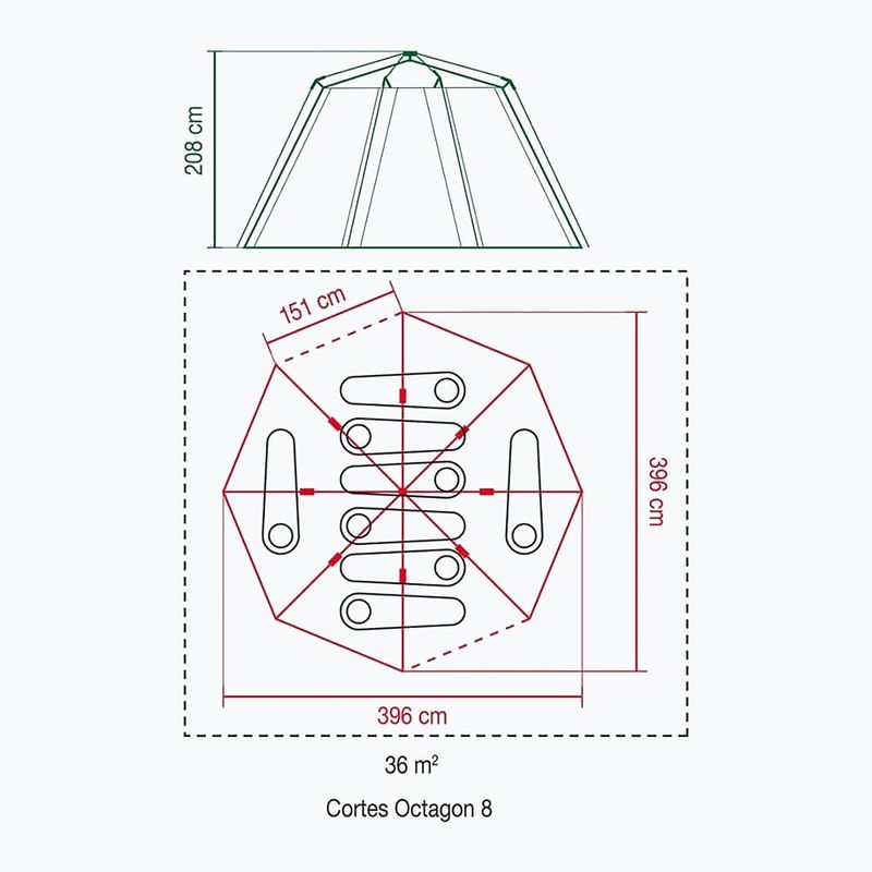 Палатка за къмпинг за 8 души Coleman Cortes Octagon 8 grey 2000019550 2