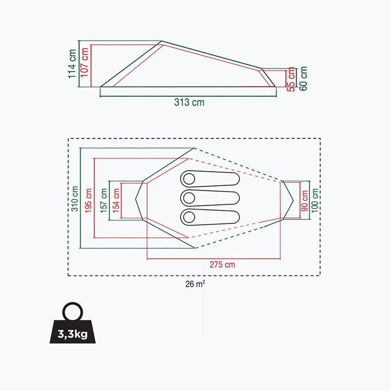 Coleman Cobra 3-местна палатка за трекинг сива 2176908 2