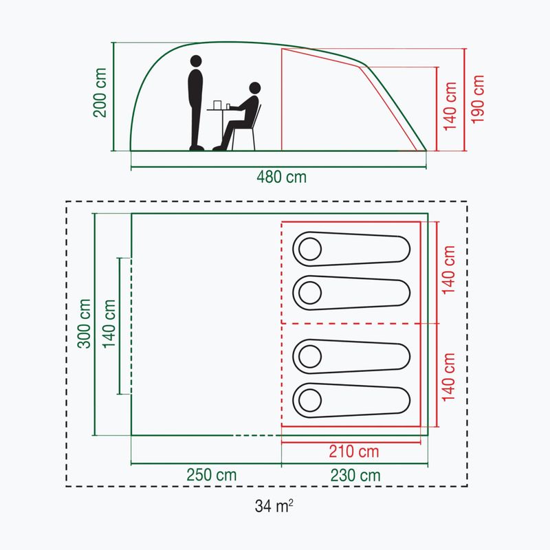 Палатка за къмпинг 4-местна Coleman Vespucci 4 brown 2