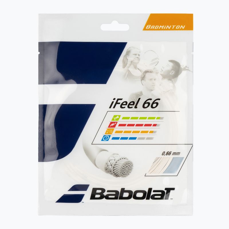 Струна за бадминтон Babolat bad.iFEEL 10,2M бяла