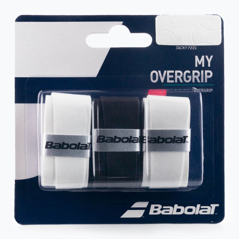 BABOLAT My Overgrip X3 Обвивки за тенис ракети черно и бяло 653045