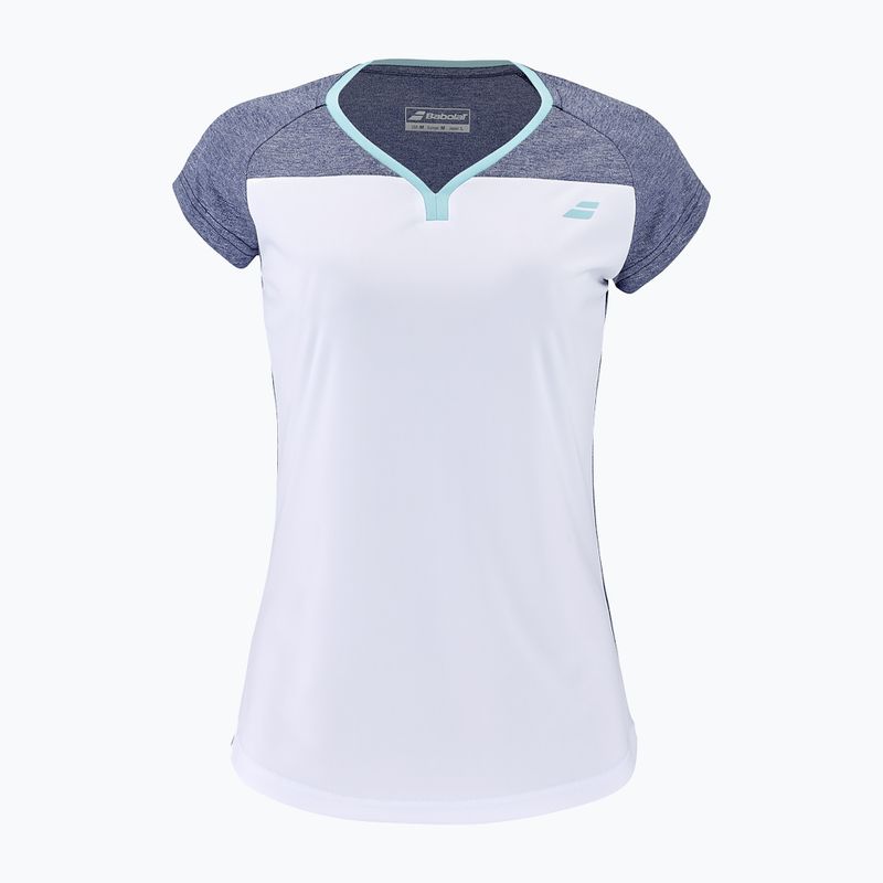 Детска тениска Babolat Play Crew Neck бяло и синьо 3MTE011