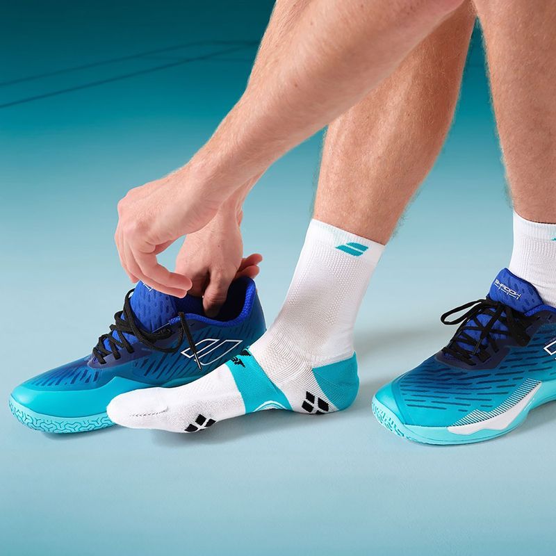 Мъжки чорапи Babolat Badminton Pro Crew white/ceramic blue 3