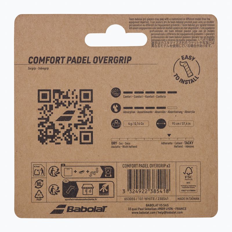Грипове за падъл Babolat Comfort Padel 3 pack white 4