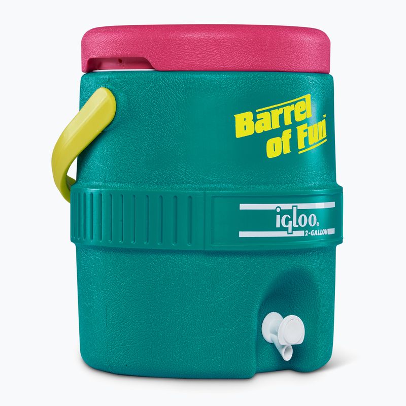 Резервоар за вода Igloo Retro Barrel Of Fun 2 Gallon 7,6 литра тъмен нефрит/синьо пурпурно/живописно жълто 2