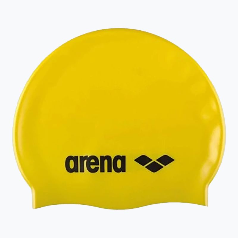 Детска шапка за плуване arena Classic Silicone Jr yellow / black