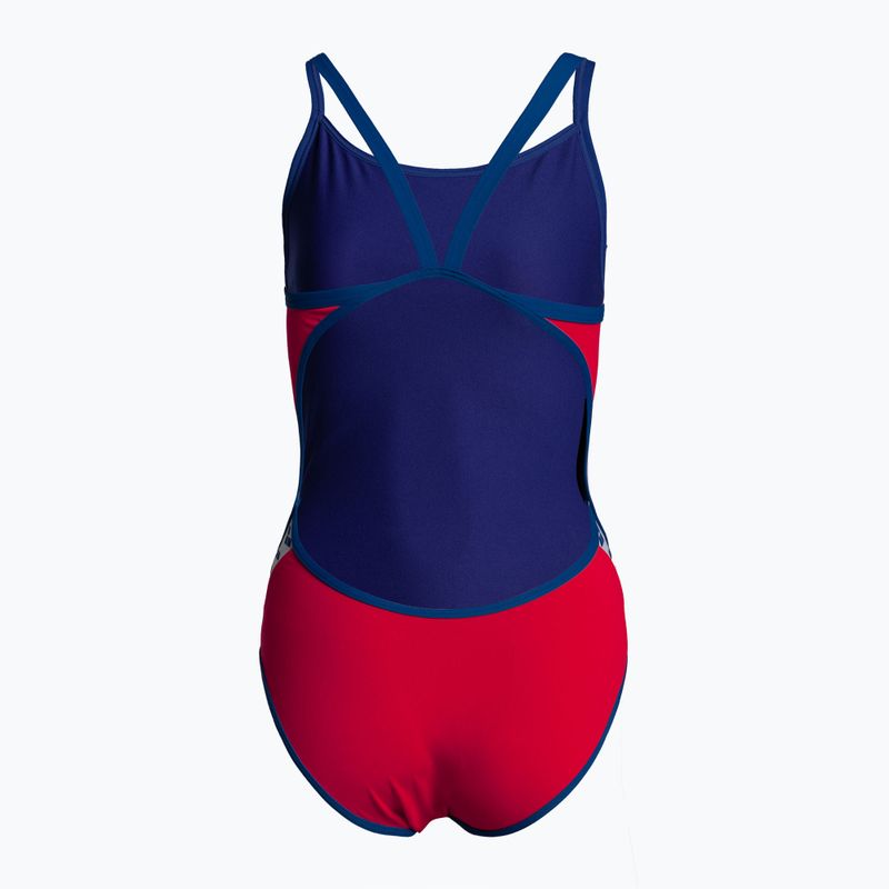 Дамски бански костюм от една част arena Team Stripe Super Fly Back One Piece червено-син 001195/477 2