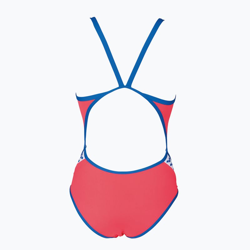 Дамски бански костюм от една част arena Team Stripe Super Fly Back One Piece червено-син 001195/477 6