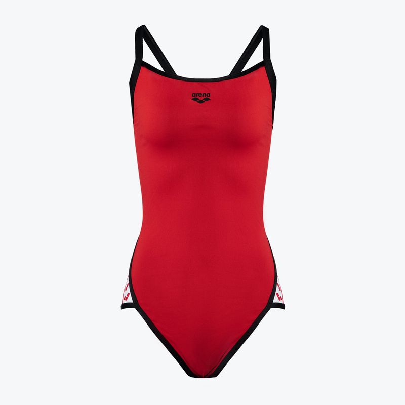 Дамски бански костюм arena Team Stripe Super Fly Back One Piece червено/черно 001195/415