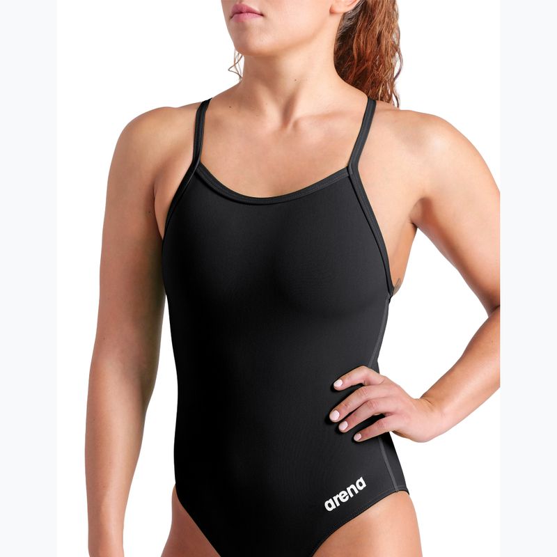 Дамски цял костюм за плуване Arena Team Light Drop Solid black/white 8