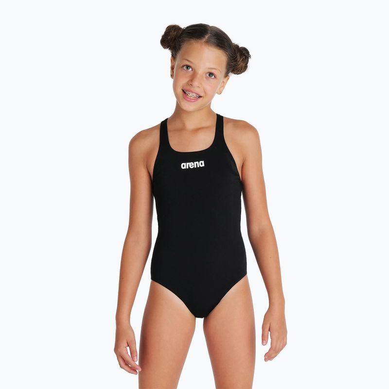 Детски цял бански костюм arena Team Swim Pro Solid black/white 5