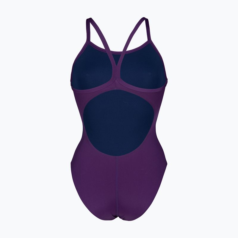 Дамски цял костюм за плуване Arena Team Light Drop Solid plum/white 2