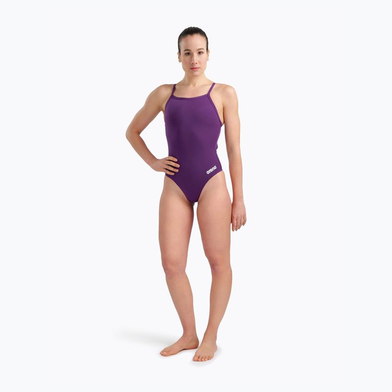 Дамски цял костюм за плуване Arena Team Light Drop Solid plum/white 6