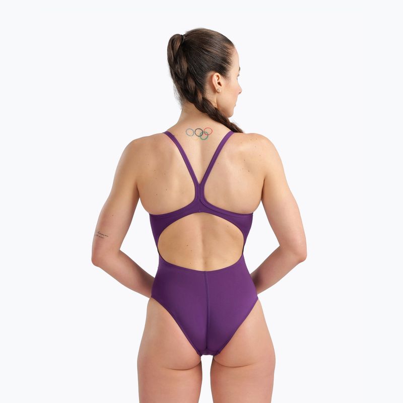 Дамски цял костюм за плуване Arena Team Light Drop Solid plum/white 7
