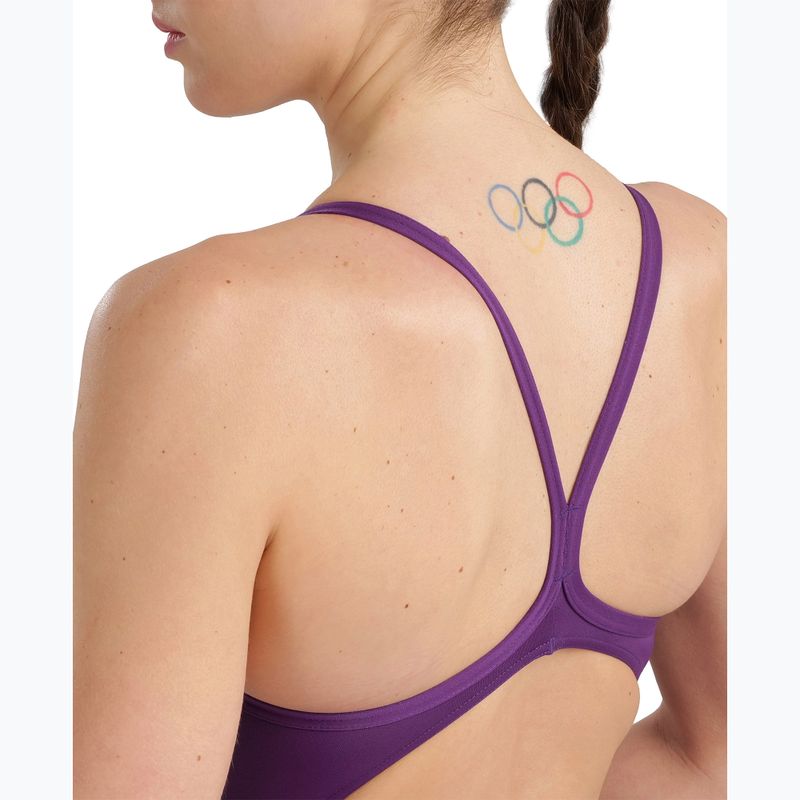 Дамски цял костюм за плуване Arena Team Light Drop Solid plum/white 8
