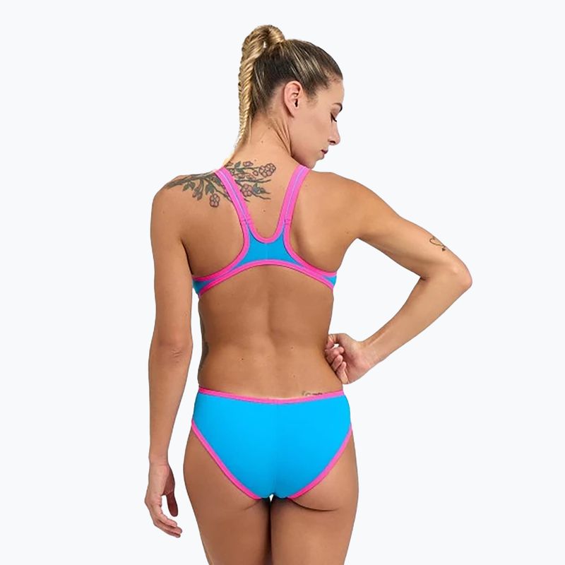 Дамски бански костюм от една част arena One Biglogo One Piece turquoise/fluo pink 3