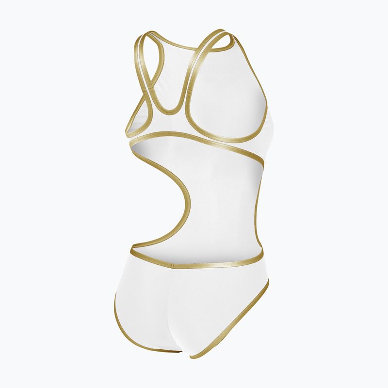 Дамски цял костюм за плуване Arena One Biglogo One Piece white/gold 5