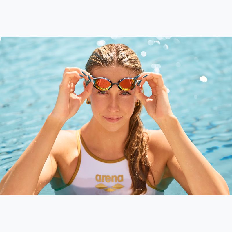 Дамски цял костюм за плуване Arena One Biglogo One Piece white/gold 14