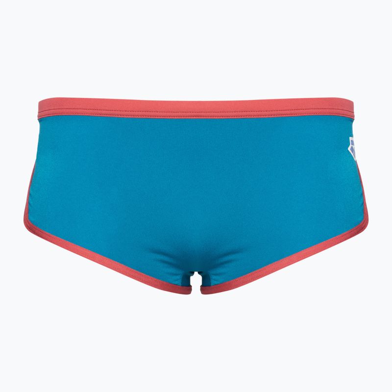 Мъжки боксерки за плуване Arena Icons Swim Low Waist Short Solid blue cosmo/astro red
