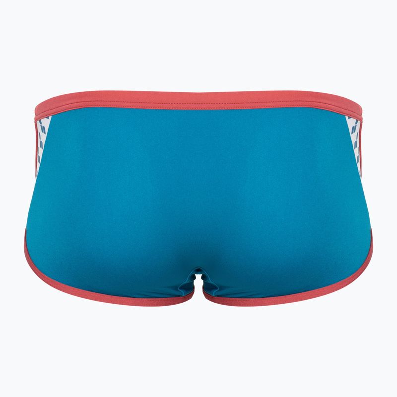 Мъжки боксерки за плуване Arena Icons Swim Low Waist Short Solid blue cosmo/astro red 2
