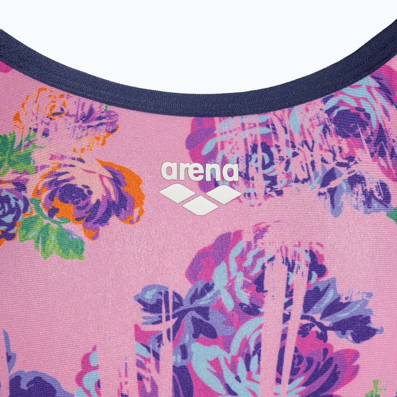 Дамски бански костюм от една част arena Rose Texture Swimsuit Xcross Back multi pink/navy 3