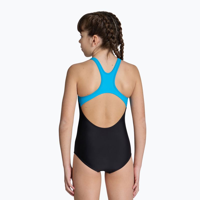 Детски бански от една част arena Multi Pixels New Swim Pro Back черен/тюркоазен 4